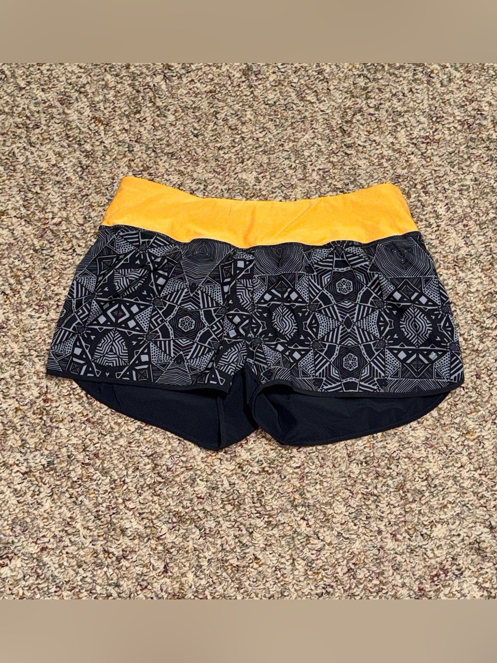 Women's size small running shorts sport shorts Black Printed Shorts
